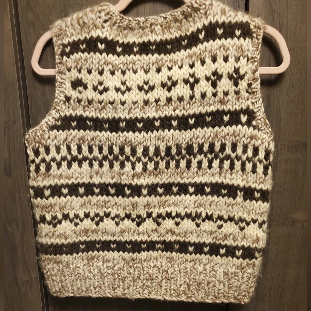 Vintage Ralph Lauren Hand Knit Sweater Vest Wool Ski Native American Cohican M - Picture 5 of 8